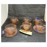 12 Pcs - Pink Depression Glass