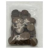 Approx 100 Wheat Pennies - var years
