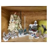 6 Pcs - Christmas Village Pcs & Large Angel