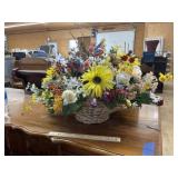 Basket w/ Faux Flowers