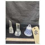 Bell & 2 Glass Stoppers & Rest