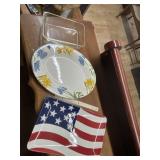 Pyrex Casserole Dish & 2 Serving Platters