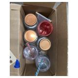 6 Pcs - Plastic Jars - Cups - Decorative Jars