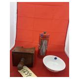 Coke Straw Dispenser- Wood Scoop - Bowl