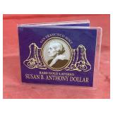 Gold Layered Susan B Anthony Dollar Coin
