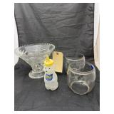 3 Pcs - Glass Globes & Large Vase