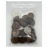 Approx 100 Wheat Pennies - var years