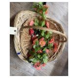 3 Pcs - Woven Basket & Faux Flowers