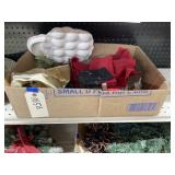 Box w/Christmas Platters - Cloth Napkins & More