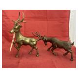 2 - Brass Elk Figures