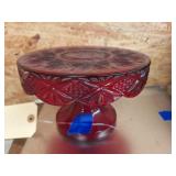 Red Small Pedestal Cake Stand