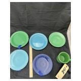 5 - Fiesta  Glass Plates & Cup - some damage