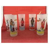 6 - Native American Glass Tumblers