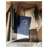 Box w/Yearbook - Old Music Sheets - Old Magazines