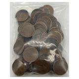 Approx 100 Wheat Pennies - var years