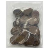 Approx 100 Wheat Pennies - var years