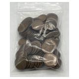 Approx 100 Wheat Pennies - var years