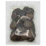 Approx 100 Wheat Pennies - var years