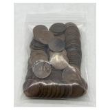 Approx 100 Wheat Pennies - var years