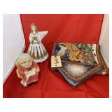 3pc - Table Runner - Angel Figurine - Grandma Pigg