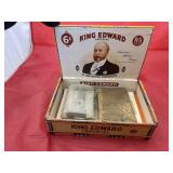 King Edwards Cigar Box w/ Vintage Gillette Shaver