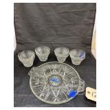 9 Pcs - Glass cups & Serving Platter
