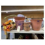 Pile w/Flower Pots - Water Bucket - Fall Dï¿½cor