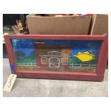 Stained Glass in Wood Frame 27x13