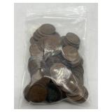 Approx 100 Wheat Pennies - var years