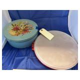 2pc - Metal Tins - Tupperware Divided Dish