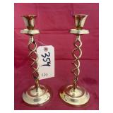 2 - Gold Toned Candle Holders