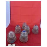 6pc- Glass Insulators
