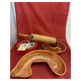 Tin Copper Baking Pans & Rolling Pin