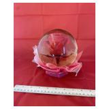 Glass Ball w/Rose