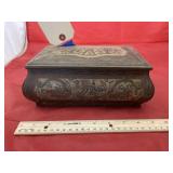 Metal Box w/ Vintage Pictures - Shaving Supplies -