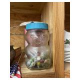 Bear Jar w/Marbles