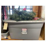 Assorted Christmas Wreaths in Plastic Bin w/Lid