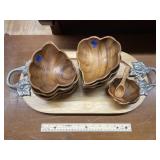 Wood Serving Tray - Wood Leaf Bowls