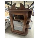 Wooden Shelf w/Glass Door