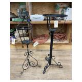 2 Metal Candle Holders 29in H