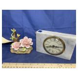 Electric Clock & Leftin Flower Figurine