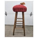 Wood Bar Stool w/Cushion