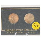 Sacagawea Dollar 2 Set Black Display Case