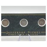 Jefferson Nickel 3/Set Blk Display Case