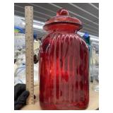 Red Glass Canister