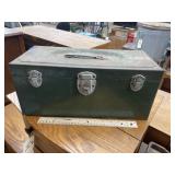 Metal Tackle Box w/Vintage Business Docs