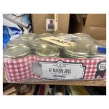 12 Anchor Glass Vintage Mason Jars