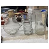 3pc- 2 Vases - Glass Pitcher