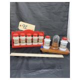 Spice Rack w/Plastic Spice Jars - Spice Rack