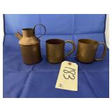 2 Copper Cups & Pitcher